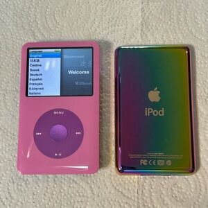 Apple iPod Classic Pink with Rainbow back 7th generation 256gb